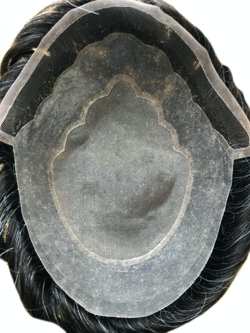 mono center lace front hairpiece for men