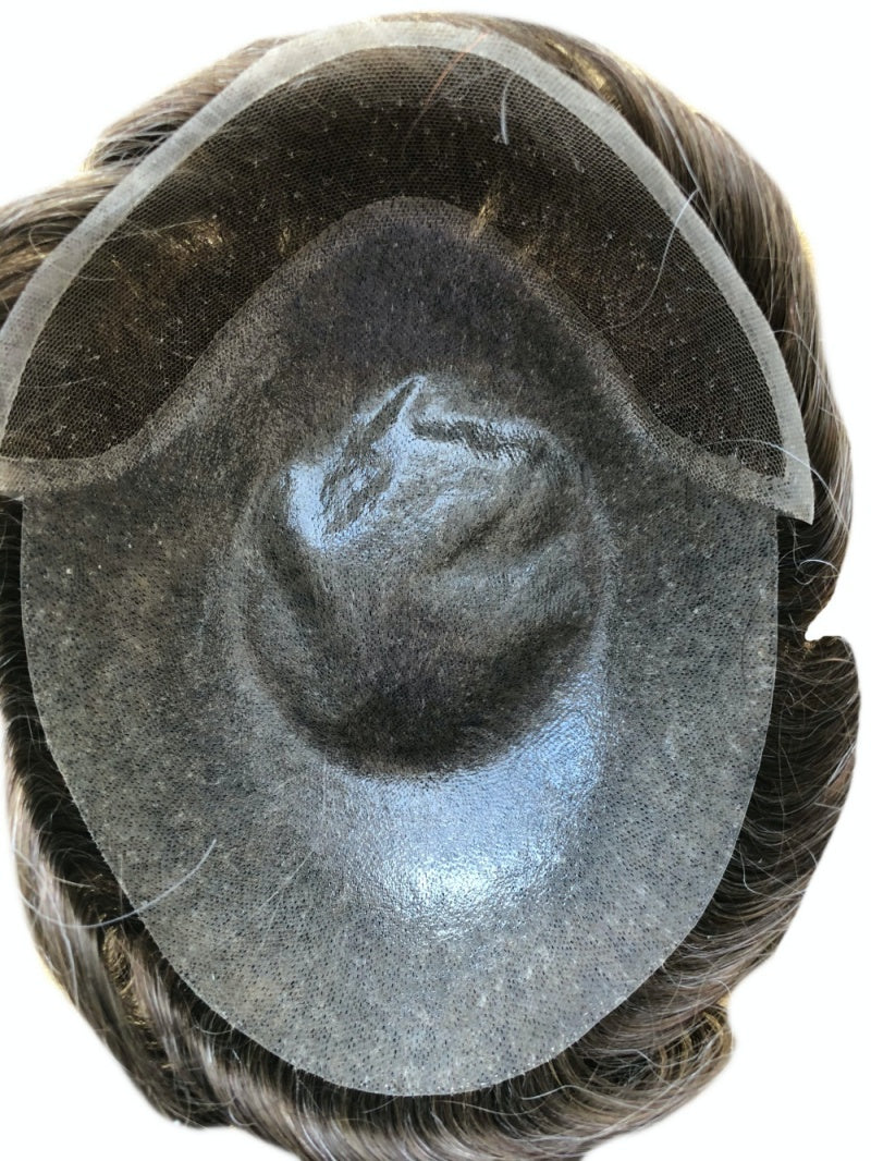 skin with lace frontal toupee for men