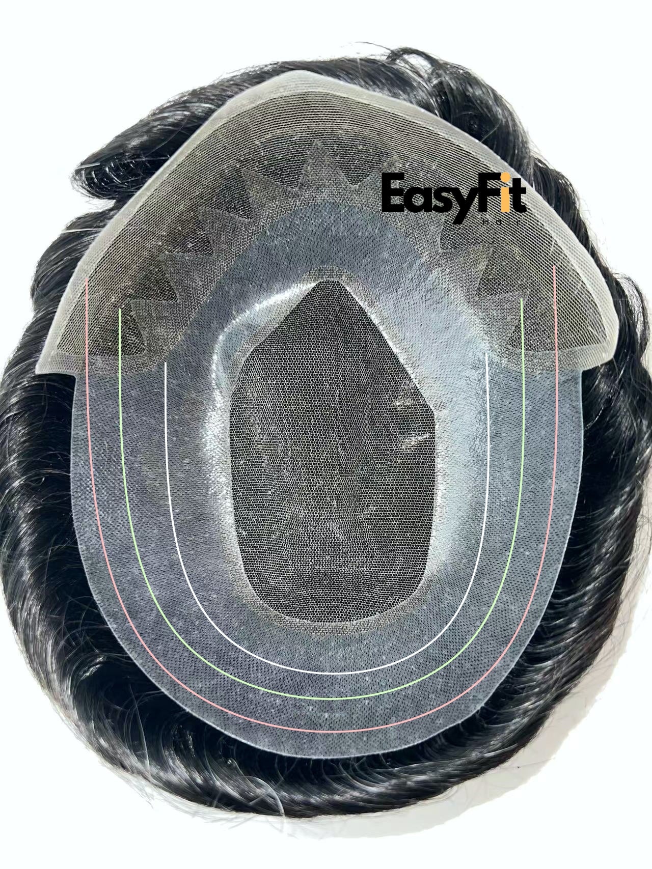 Free-Cut Lace Base With Natural Lace Frontal Hair System For Men (EFM23)