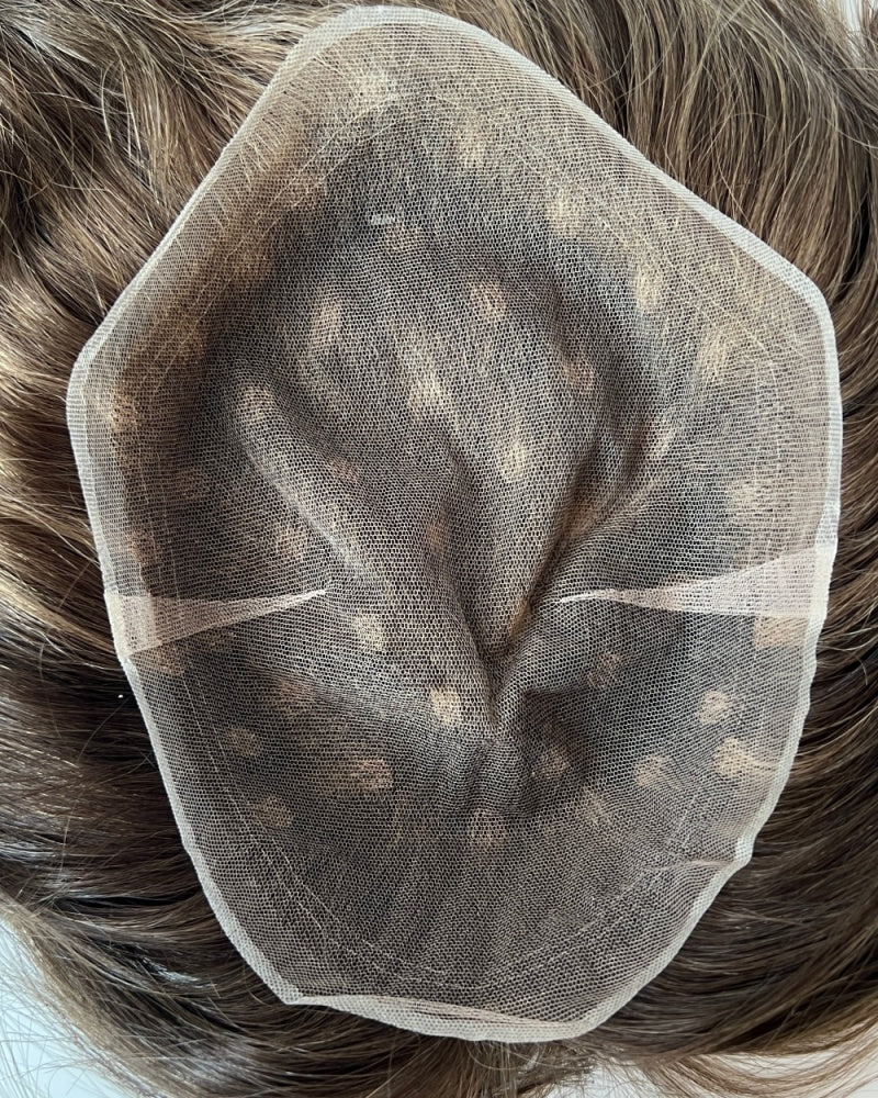 custom highlighted full lace hair replacement system