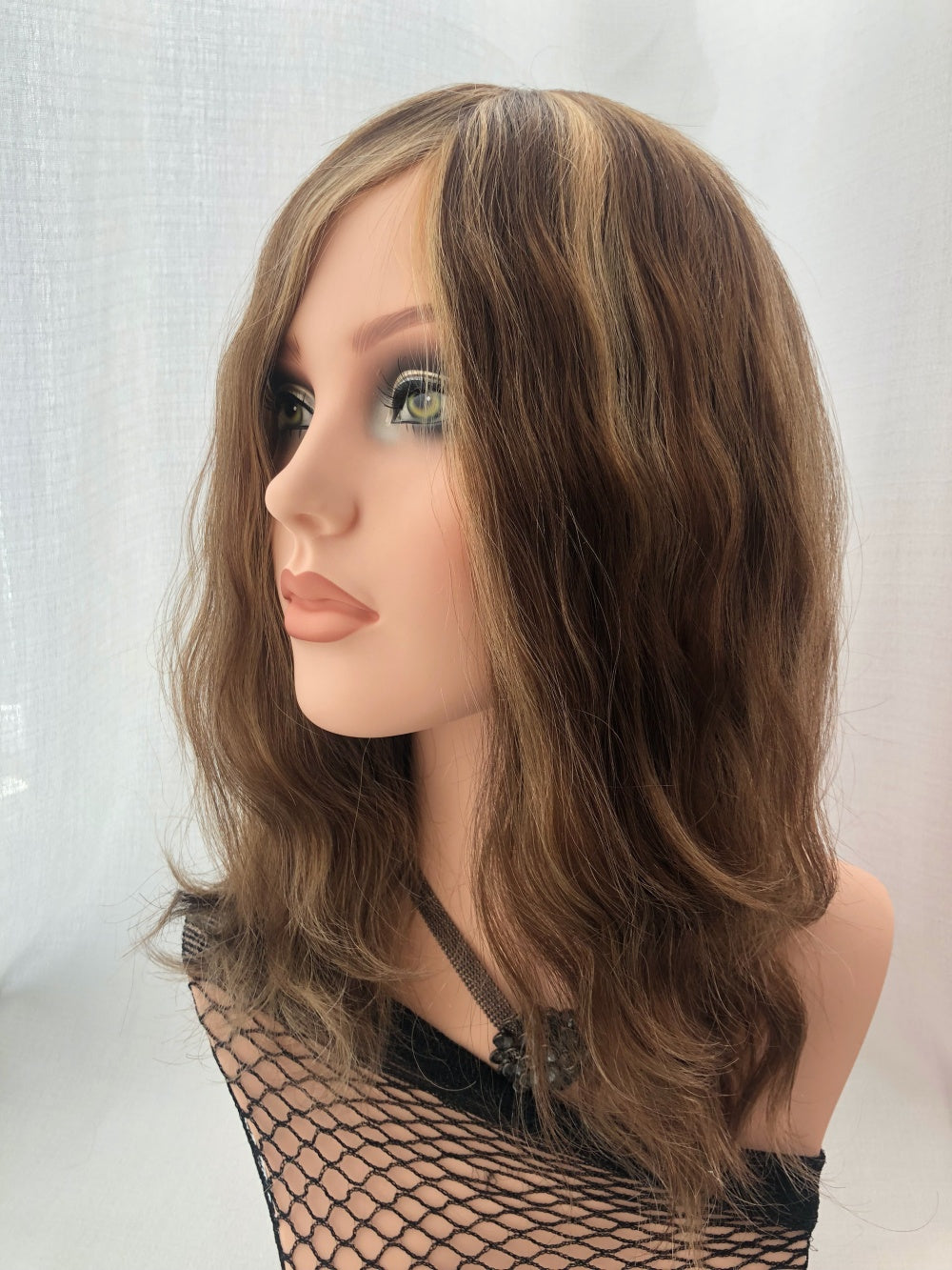 easy fit hair highlighted mono hair topper