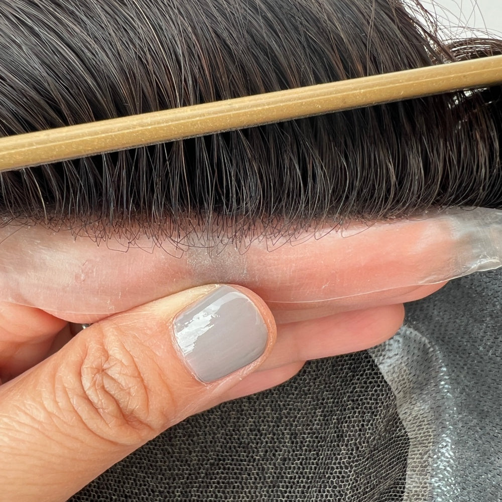 lace center hair piece for men natural hairline