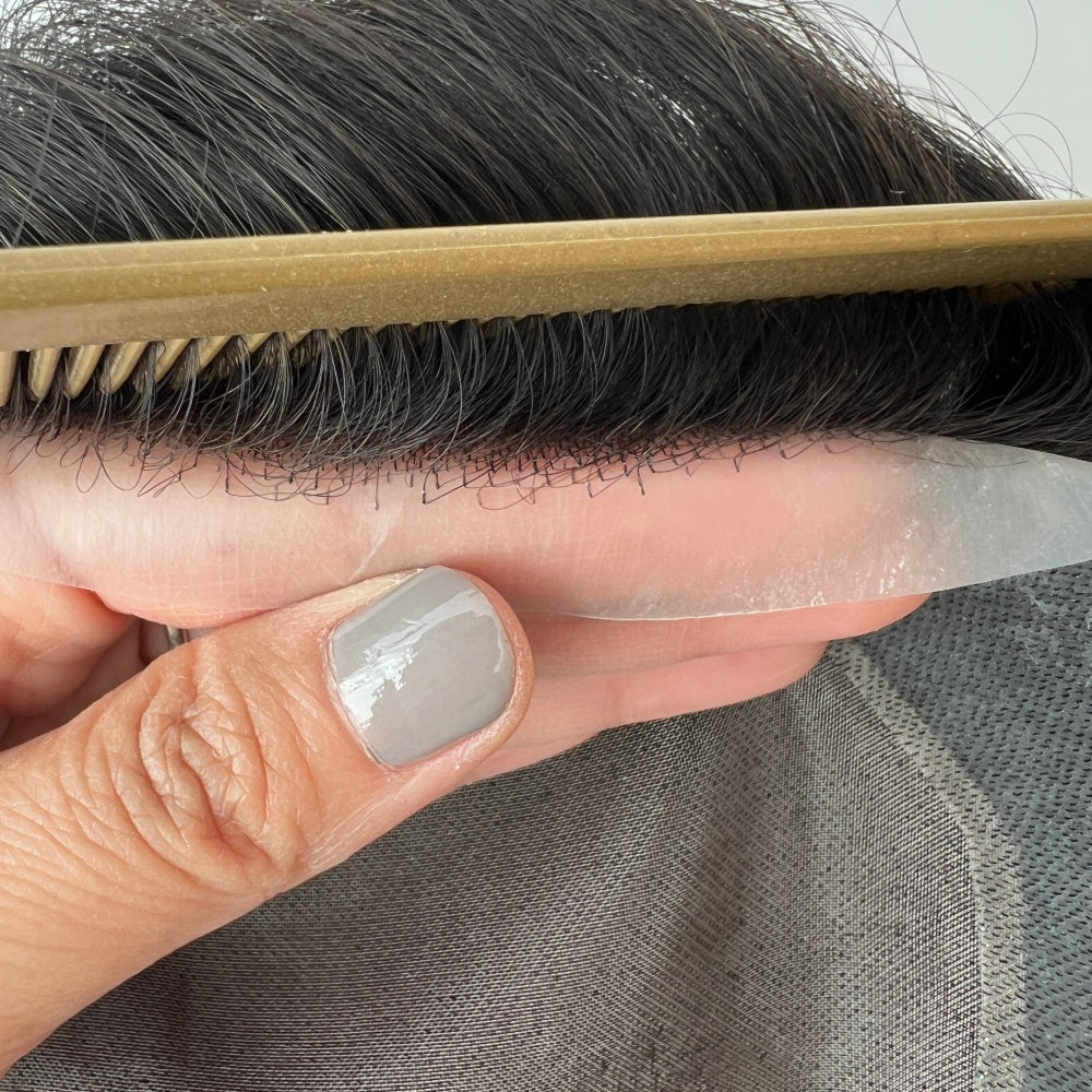 fine mono center toupee for men natural hairline