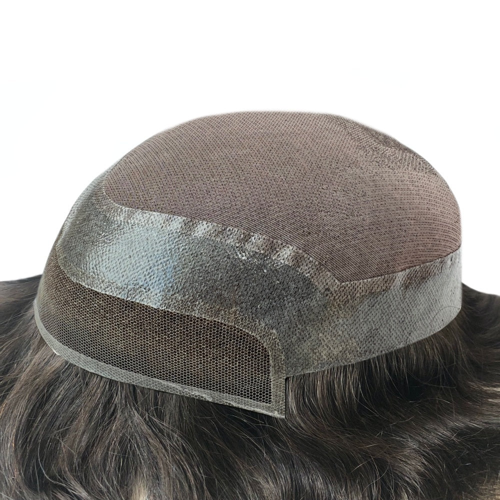 fine mono with lace frontal hair system for men