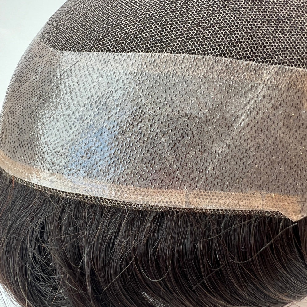 French lace with skin perimeter toupee for men folded lace edge