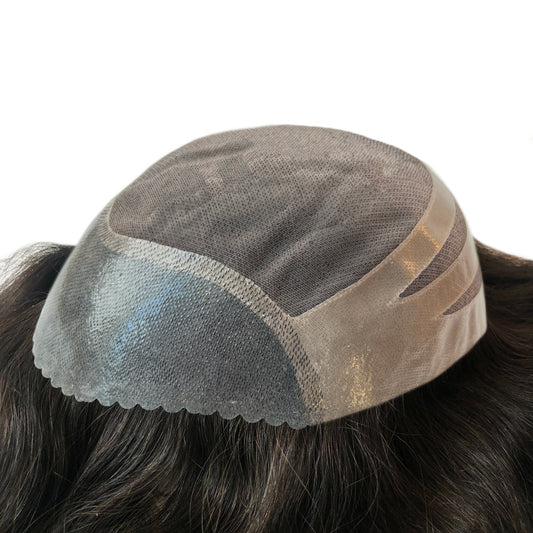 durable mono base with lace frontal hair system