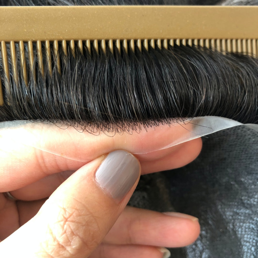 0.08~0.10mm Clear Poly Toupee For Men (EFM08)