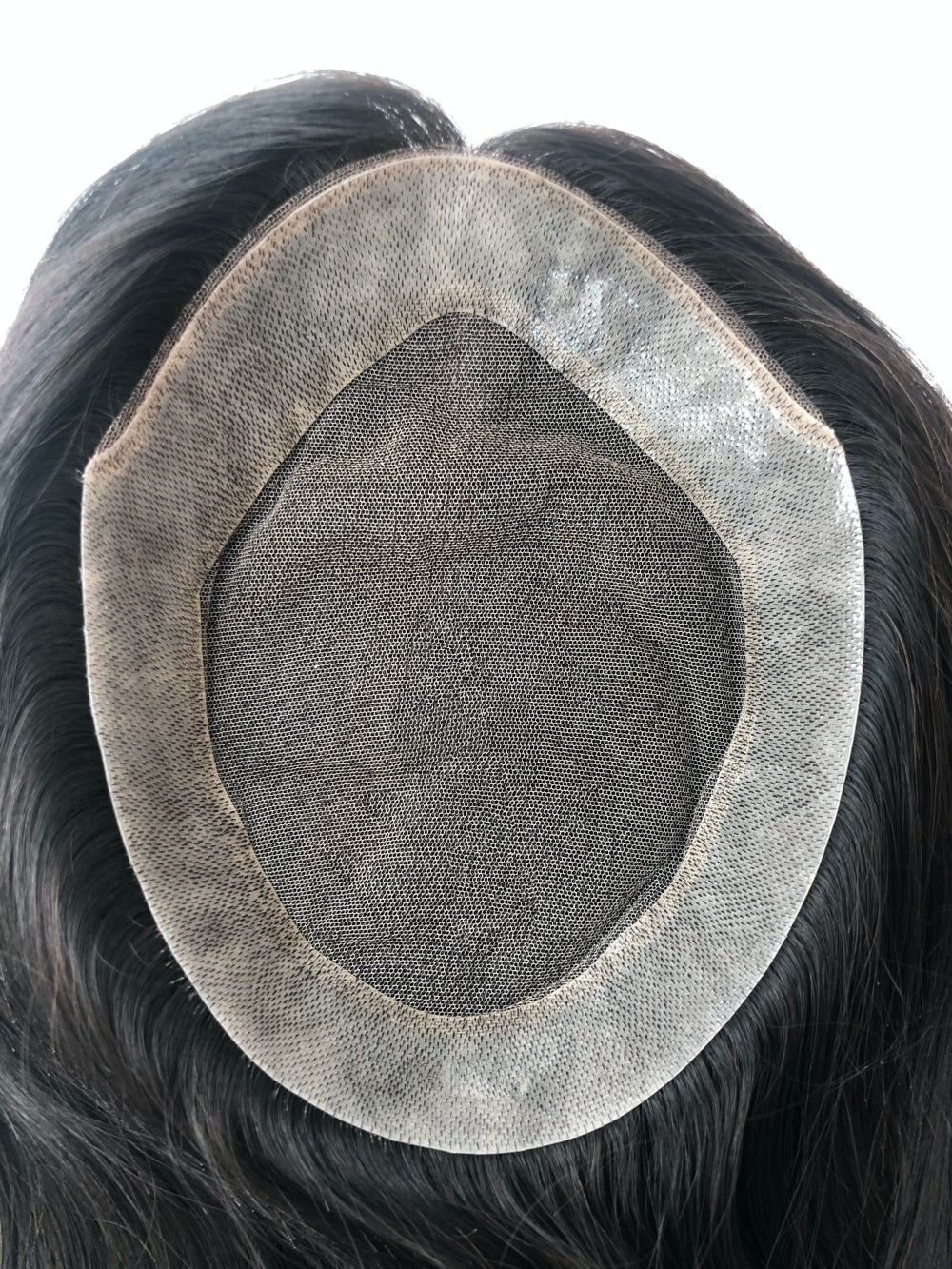 lace middle skin perimeter hair topper for women