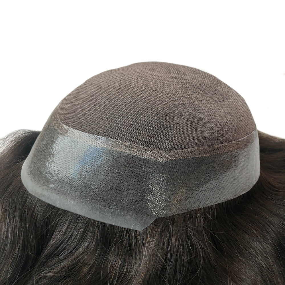 fine mono with clear skin hairpiece for men