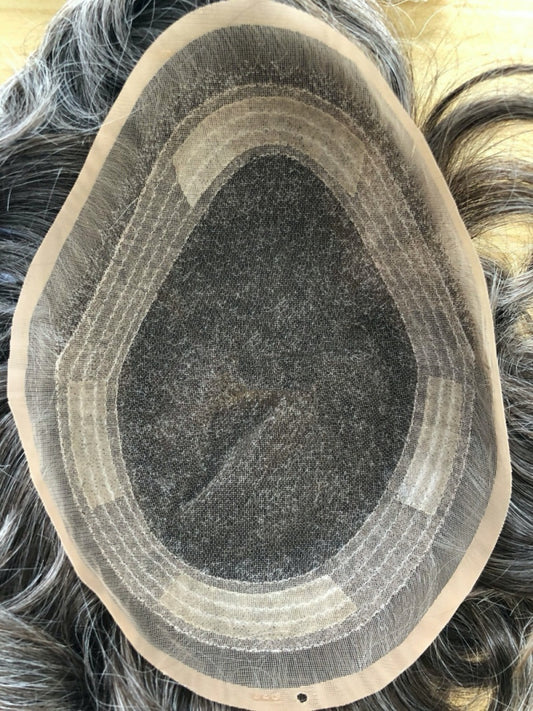 full fine welded lace hair piece for men