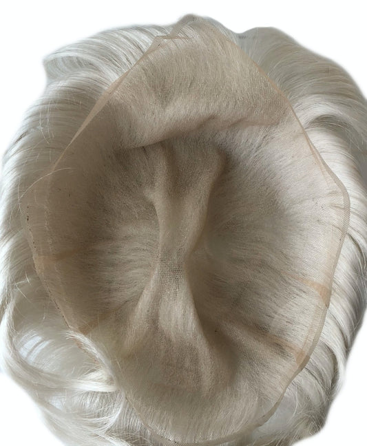 full lace all white hair piece for men