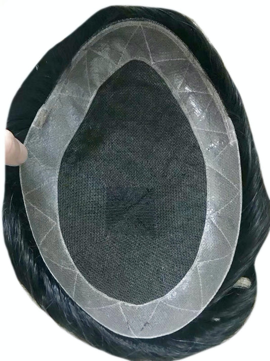 lace center hairpiece for men