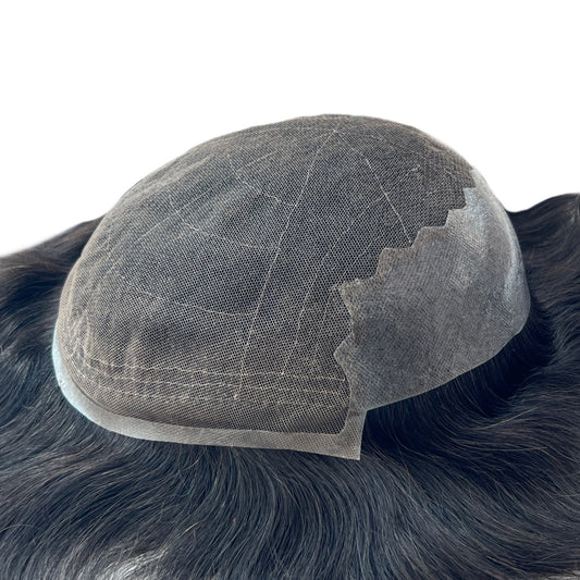 lace with thin skin back hair pieces for men