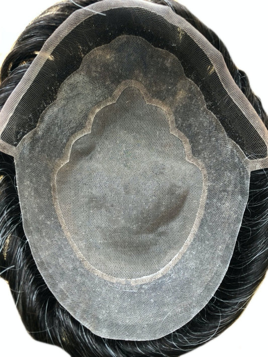mono center lace front hairpiece for men